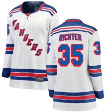 Women's New York Rangers #35 Mike Richter Fanatics Branded White Away Breakaway NHL Jersey