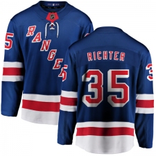 Youth New York Rangers #35 Mike Richter Fanatics Branded Royal Blue Home Breakaway NHL Jersey