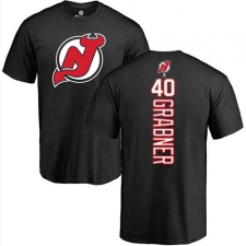 NHL Adidas New Jersey Devils #40 Michael Grabner Black Backer T-Shirt