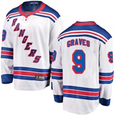 Men's New York Rangers #9 Adam Graves Fanatics Branded White Away Breakaway NHL Jersey