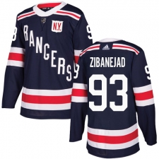 Men's Adidas New York Rangers #93 Mika Zibanejad Authentic Navy Blue 2018 Winter Classic NHL Jersey
