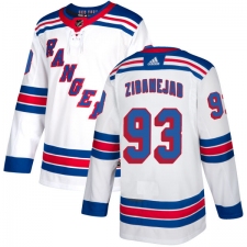 Men's Reebok New York Rangers #93 Mika Zibanejad Authentic White Away NHL Jersey