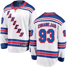 Youth New York Rangers #93 Mika Zibanejad Fanatics Branded White Away Breakaway NHL Jersey