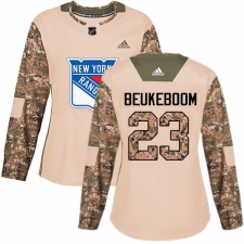 Women's Adidas New York Rangers #23 Jeff Beukeboom Authentic Camo Veterans Day Practice NHL Jersey
