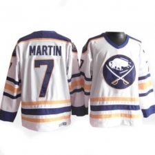 Men's CCM Buffalo Sabres #7 Rick Martin Authentic White Throwback NHL Jersey