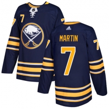Youth Adidas Buffalo Sabres #7 Rick Martin Authentic Navy Blue Home NHL Jersey