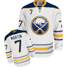 Youth Reebok Buffalo Sabres #7 Rick Martin Authentic White Away NHL Jersey