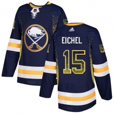 Men's Adidas Buffalo Sabres #15 Jack Eichel Authentic Navy Blue Drift Fashion NHL Jersey