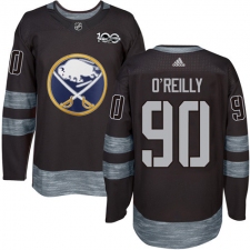 Men's Adidas Buffalo Sabres #90 Ryan O'Reilly Authentic Black 1917-2017 100th Anniversary NHL Jersey