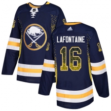 Men's Adidas Buffalo Sabres #16 Pat Lafontaine Authentic Navy Blue Drift Fashion NHL Jersey