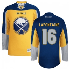 Men's Reebok Buffalo Sabres #16 Pat Lafontaine Authentic Gold New Third NHL Jersey
