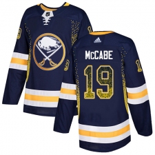 Men's Adidas Buffalo Sabres #19 Jake McCabe Authentic Navy Blue Drift Fashion NHL Jersey