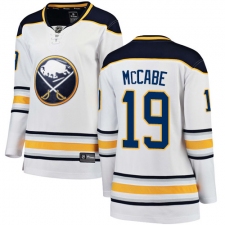 Women's Buffalo Sabres #19 Jake McCabe Fanatics Branded White Away Breakaway NHL Jersey