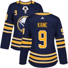 Women's Adidas Buffalo Sabres #9 Evander Kane Premier Navy Blue Home NHL Jersey