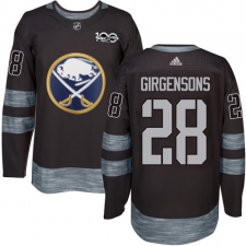 Men's Adidas Buffalo Sabres #28 Zemgus Girgensons Authentic Black 1917-2017 100th Anniversary NHL Jersey