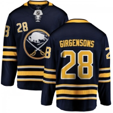 Men's Buffalo Sabres #28 Zemgus Girgensons Fanatics Branded Navy Blue Home Breakaway NHL Jersey