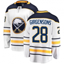 Men's Buffalo Sabres #28 Zemgus Girgensons Fanatics Branded White Away Breakaway NHL Jersey