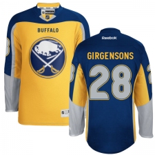 Men's Reebok Buffalo Sabres #28 Zemgus Girgensons Authentic Gold New Third NHL Jersey