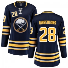 Women's Buffalo Sabres #28 Zemgus Girgensons Fanatics Branded Navy Blue Home Breakaway NHL Jersey