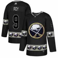 Men's Adidas Buffalo Sabres #9 Derek Roy Authentic Black Team Logo Fashion NHL Jersey