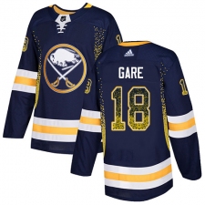 Men's Adidas Buffalo Sabres #18 Danny Gare Authentic Navy Blue Drift Fashion NHL Jersey