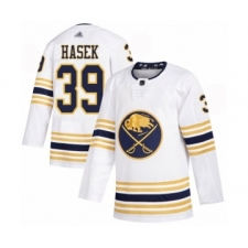 Men's Buffalo Sabres #39 Dominik Hasek Authentic White 50th Season Hockey Jersey