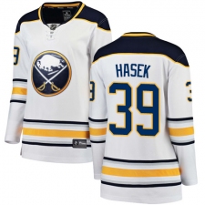 Women's Buffalo Sabres #39 Dominik Hasek Fanatics Branded White Away Breakaway NHL Jersey