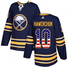 Men's Adidas Buffalo Sabres #10 Dale Hawerchuk Authentic Navy Blue USA Flag Fashion NHL Jersey
