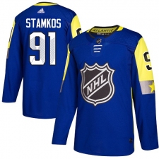 Men's Adidas Tampa Bay Lightning #91 Steven Stamkos Authentic Royal Blue 2018 All-Star Atlantic Division NHL Jersey