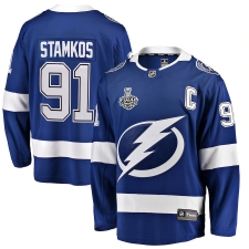 Men's Tampa Bay Lightning #91 Steven Stamkos Fanatics Branded Blue 2020 Stanley Cup Final Bound Home Player Breakaway Jersey