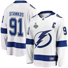 Men's Tampa Bay Lightning #91 Steven Stamkos Fanatics Branded White 2020 Stanley Cup Final Bound Away Player Breakaway Jersey