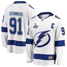 Men's Tampa Bay Lightning #91 Steven Stamkos Fanatics Branded White Away 2020 Stanley Cup Champions Breakaway Jersey