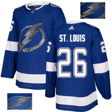 Men's Adidas Tampa Bay Lightning #26 Martin St. Louis Authentic Royal Blue Fashion Gold NHL Jersey