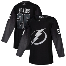 Men's Tampa Bay Lightning #26 Martin St. Louis adidas Alternate Authentic Player Jersey Black