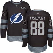 Men's Adidas Tampa Bay Lightning #88 Andrei Vasilevskiy Authentic Black 1917-2017 100th Anniversary NHL Jersey