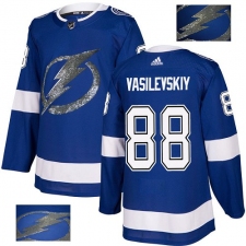 Men's Adidas Tampa Bay Lightning #88 Andrei Vasilevskiy Authentic Royal Blue Fashion Gold NHL Jersey