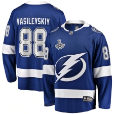 Youth Tampa Bay Lightning #88 Andrei Vasilevskiy Fanatics Branded Blue Home 2020 Stanley Cup Champions Breakaway Jersey