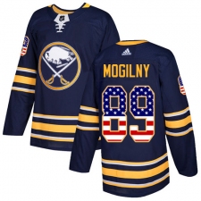 Men's Adidas Buffalo Sabres #89 Alexander Mogilny Authentic Navy Blue USA Flag Fashion NHL Jersey