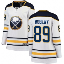 Women's Buffalo Sabres #89 Alexander Mogilny Fanatics Branded White Away Breakaway NHL Jersey