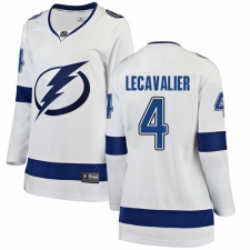 Women's Tampa Bay Lightning #4 Vincent Lecavalier Fanatics Branded White Away Breakaway NHL Jersey