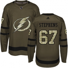 Men's Adidas Tampa Bay Lightning #67 Mitchell Stephens Authentic Green Salute to Service NHL Jersey