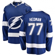 Youth Tampa Bay Lightning #77 Victor Hedman Fanatics Branded Royal Blue Home Breakaway NHL Jersey