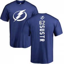 NHL Adidas Tampa Bay Lightning #62 Andrej Sustr Royal Blue Backer T-Shirt