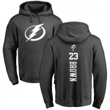 NHL Adidas Tampa Bay Lightning #23 J.T. Brown Charcoal One Color Backer Pullover Hoodie