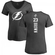 NHL Women's Adidas Tampa Bay Lightning #23 J.T. Brown Charcoal One Color Backer T-Shirt