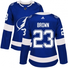 Women's Adidas Tampa Bay Lightning #23 J.T. Brown Authentic Royal Blue Home NHL Jersey