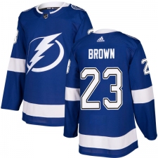 Youth Adidas Tampa Bay Lightning #23 J.T. Brown Authentic Royal Blue Home NHL Jersey