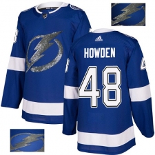 Men's Adidas Tampa Bay Lightning #48 Brett Howden Authentic Royal Blue Fashion Gold NHL Jersey