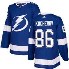 Youth Adidas Tampa Bay Lightning #86 Nikita Kucherov Authentic Royal Blue Home NHL Jersey