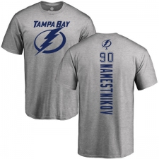 NHL Adidas Tampa Bay Lightning #90 Vladislav Namestnikov Ash Backer T-Shirt